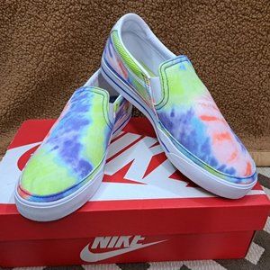Nike Court Legacy Women's Slip-On Sneakers Tie Die size 9.5 New NIB